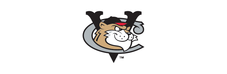 Tri-City Alleycats logo: Cartoon cat in the letters V and C