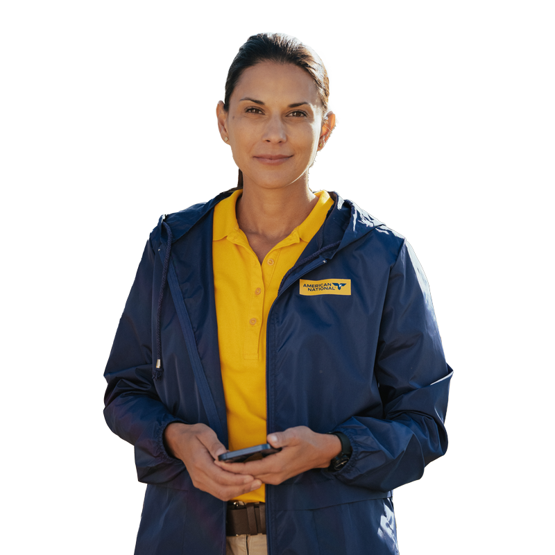 image of woman agent wearing an american national jacket.